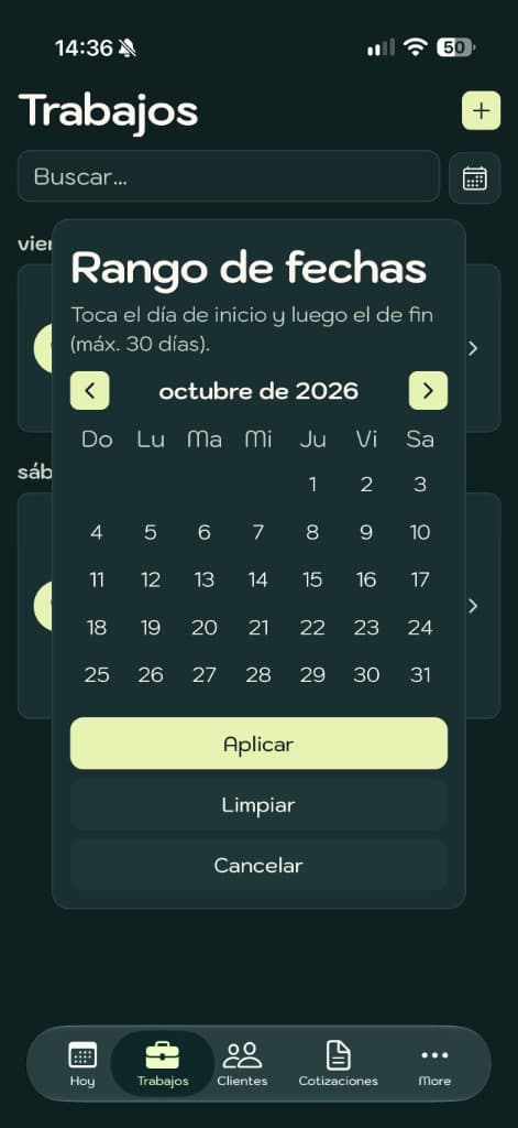 Ronda date range picker