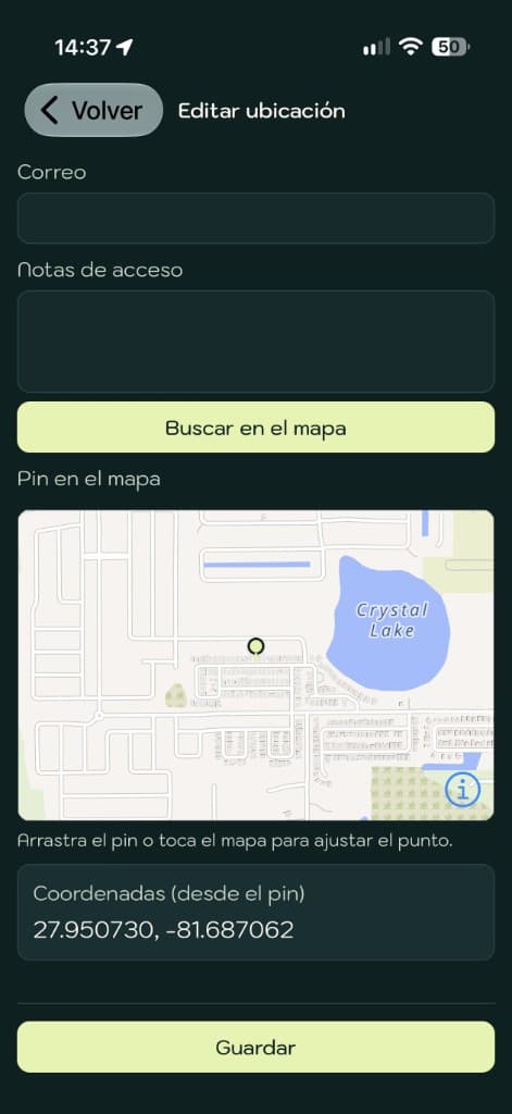 Ronda map pin for a service address